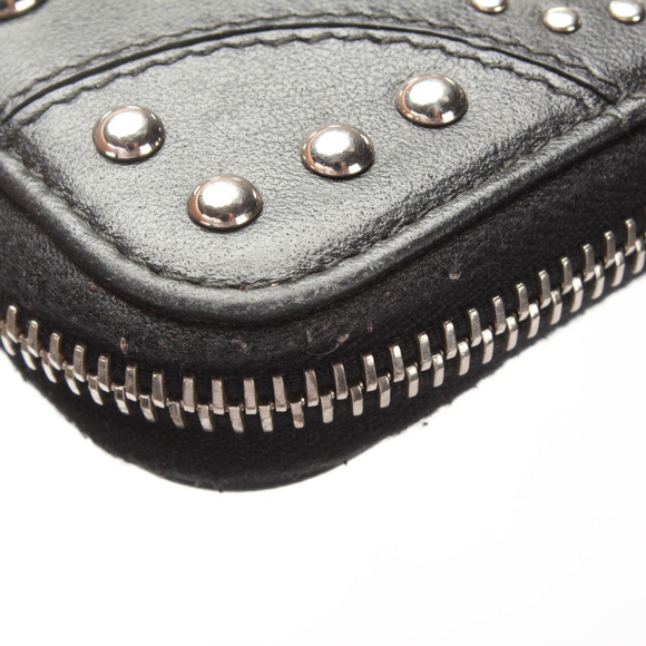 PRADA Studded Leather Zip Around Wallet - Picture 10 of 12